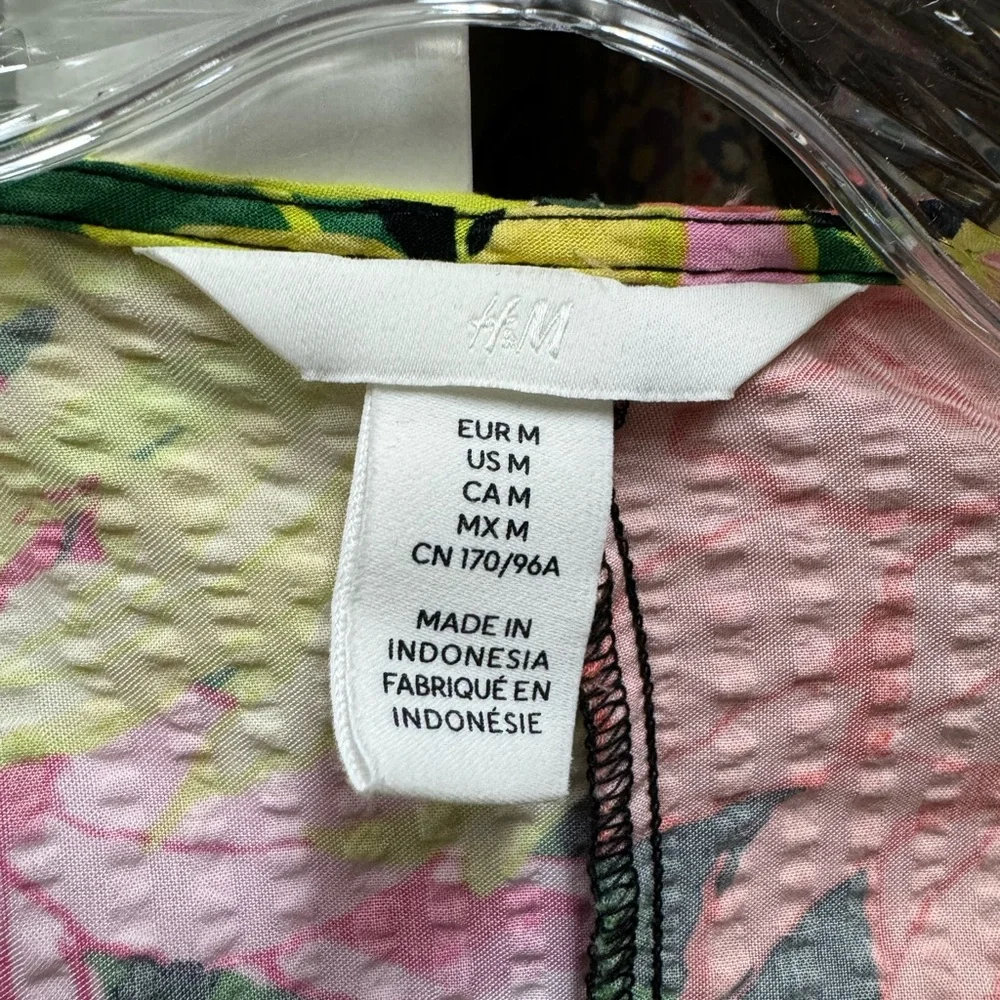 H&M Floral Midi Dress - Green and Pink - Picture 4 of 5